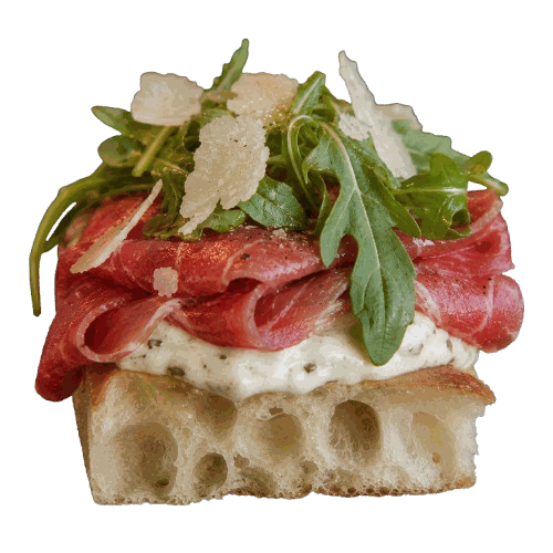 Smá-Focaccia Carpaccio Bakki